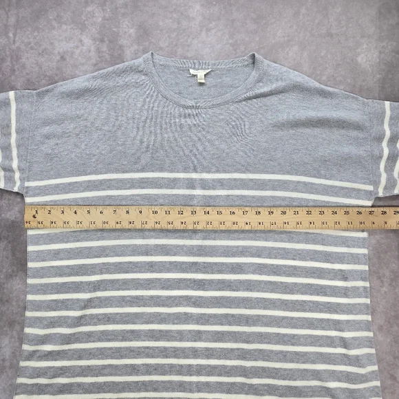 Eileen Fisher Organic Cotton Striped Short Sleeve Sweater - Picture 10 of 11